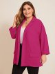 Women's Plus Size Long Sleeve Blazer Casual Open Front Cardigan Jacket