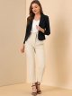 Women's Open Front Office Work Business Crop Suit Blazer Jacket